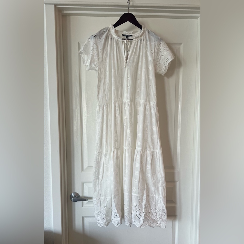 Chic White Eyelet Maxi Dress